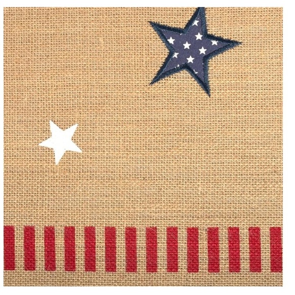 Star Red White & Blue Patriotic Jute Table Runner! - Picture 6 of 6